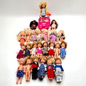 Barbie Doll Kelly And Tommy Lot of 24 Dolls Power Wheels Jeep Sister Brother Toy